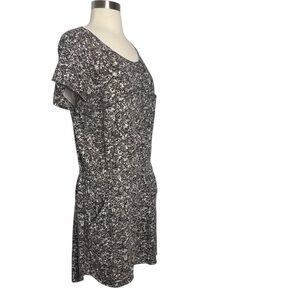 Cotton Mini Dress Pockets Size L Black White Beach Casual Summer Comfy Hi-Line